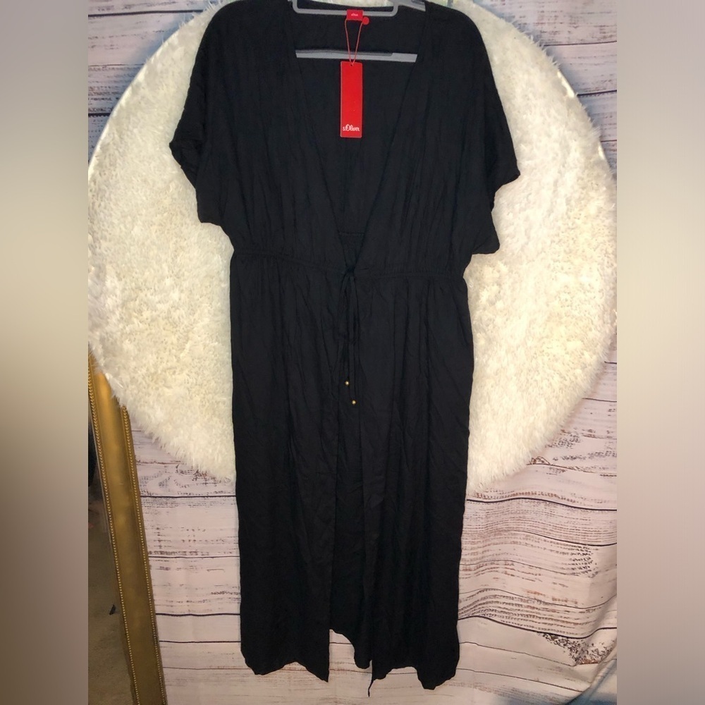 Lascana s.Oliver Black Ruffle Swim Coverup NWT size 12 - Picture 3 of 16
